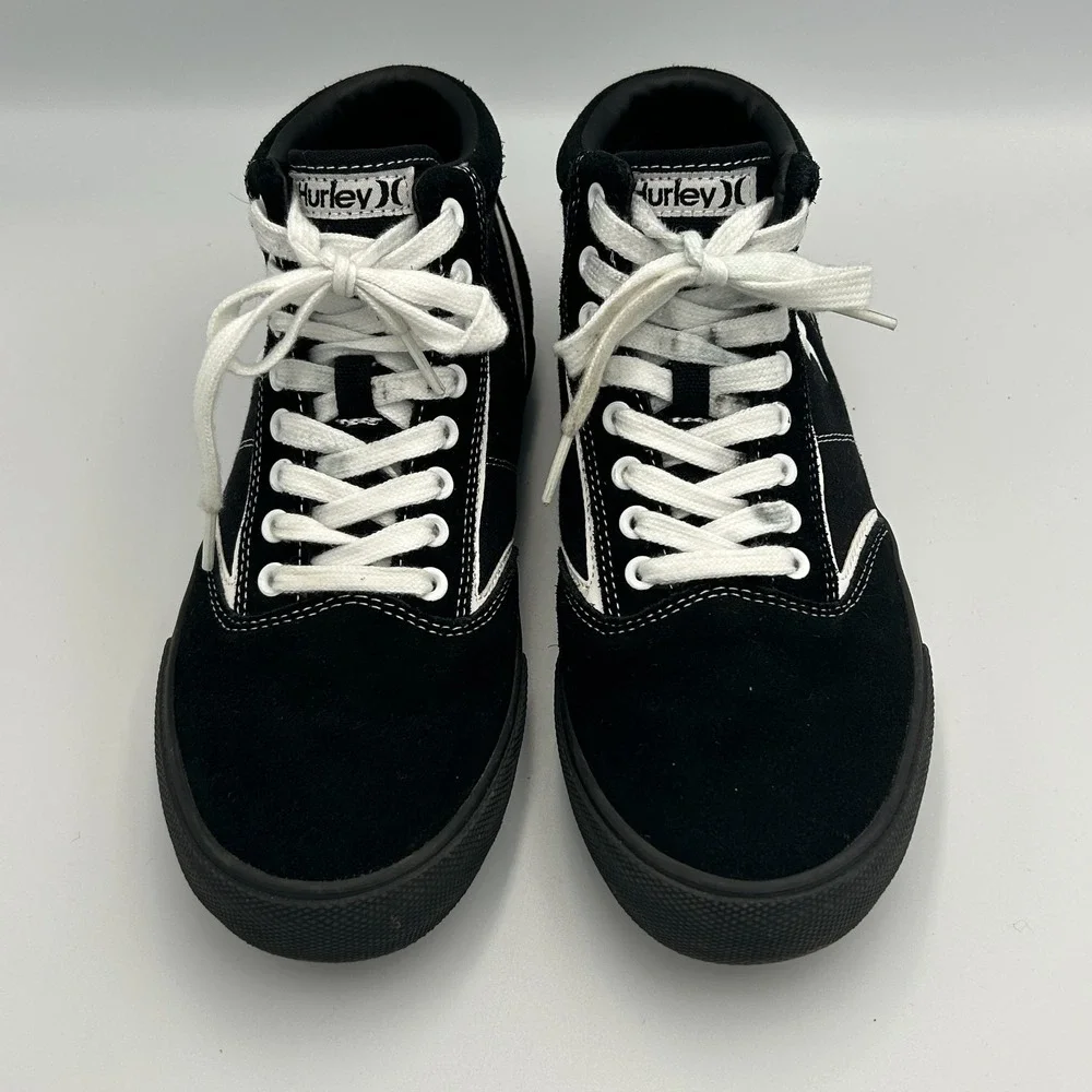 Hurley Men's 8 Skate Shoes‎ Canvas Lace Up High Top Kayo Chukka Black White 90s
